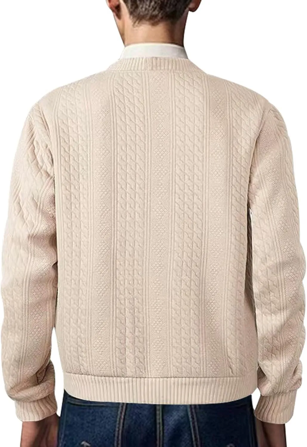 Mens Shawl Collar Cardigan Sweaters Knit Textured Sweater Button Down Long Sleeve Winter Casual Cardigans