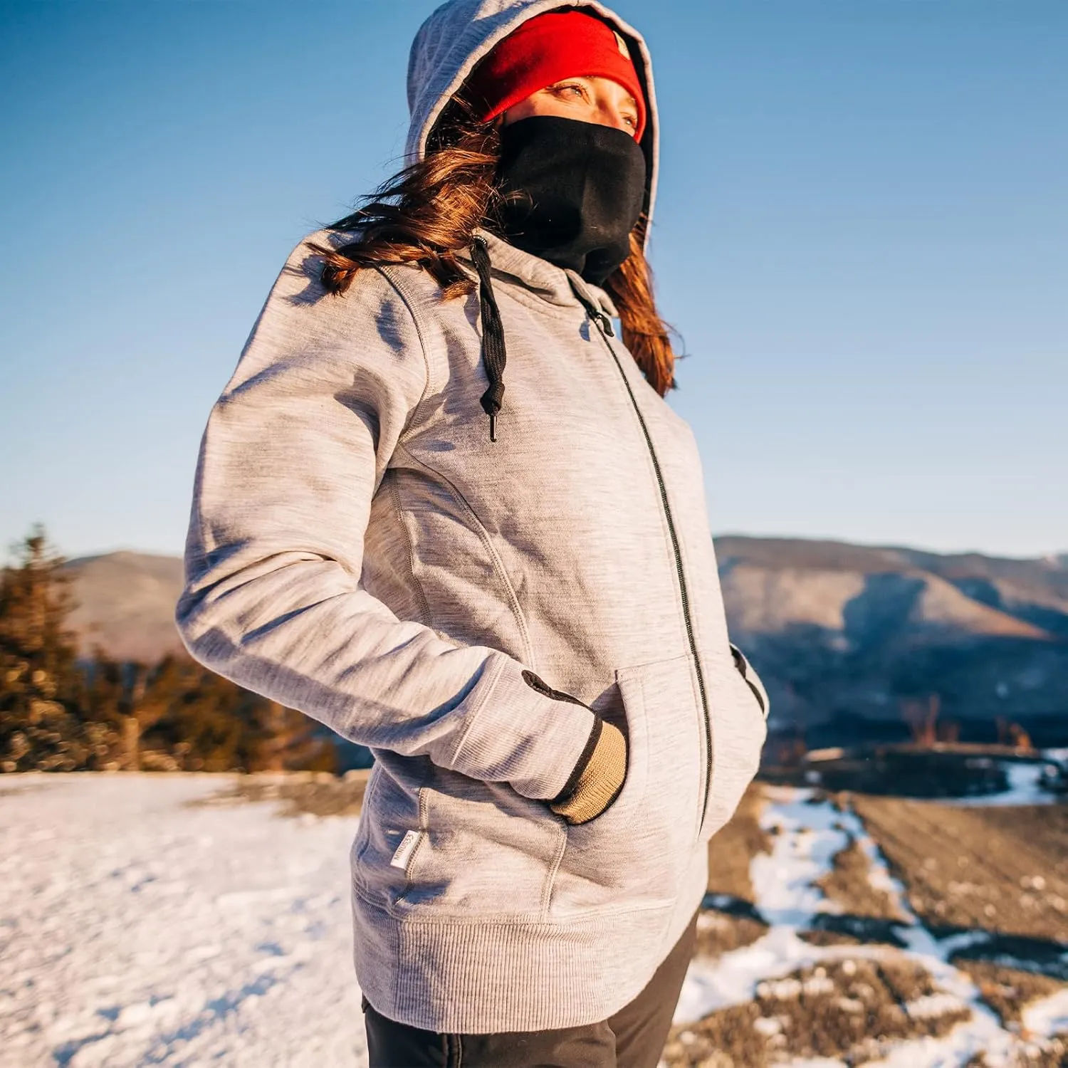 Merino Wool Hoodie - Expedition Heavyweight - Fleece Brushed Sweatshirt