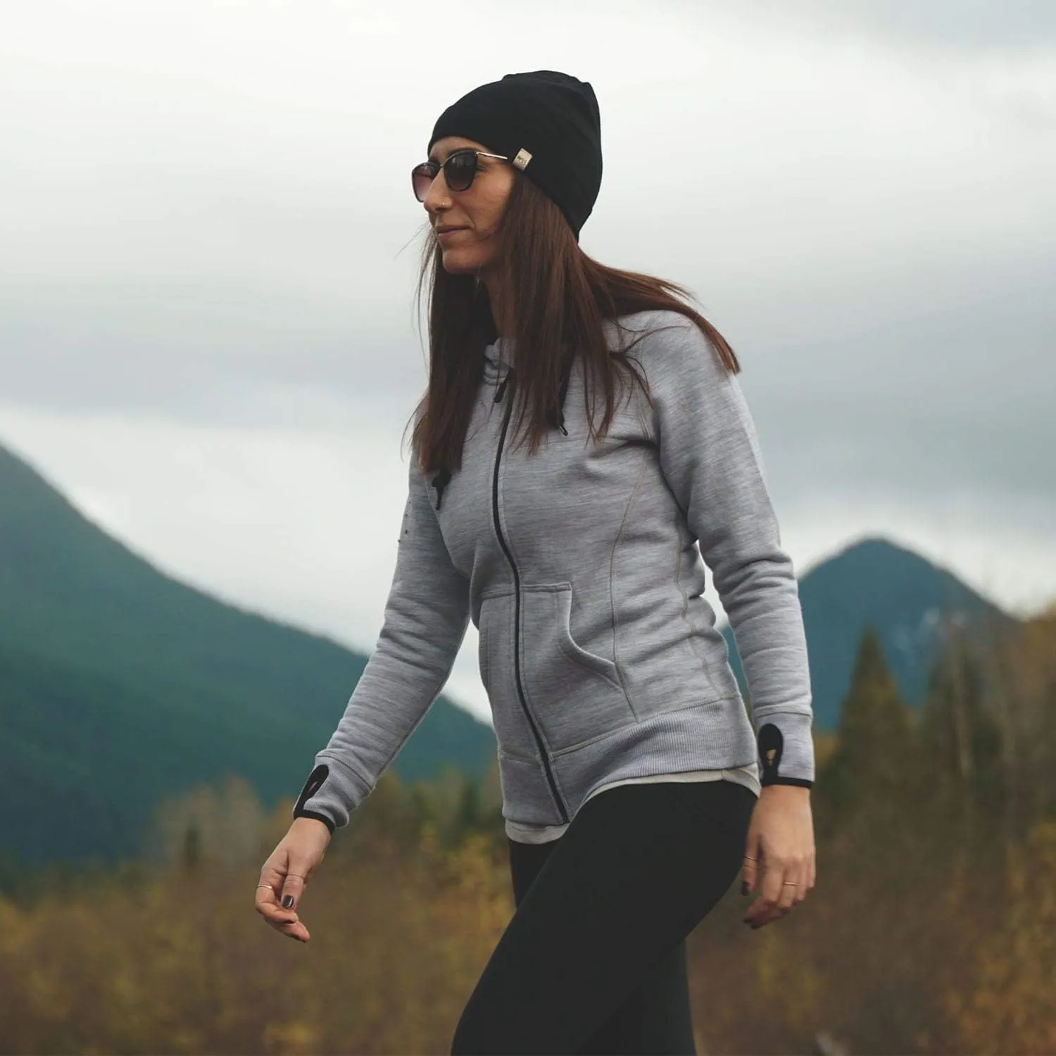 Merino Wool Hoodie - Expedition Heavyweight - Fleece Brushed Sweatshirt