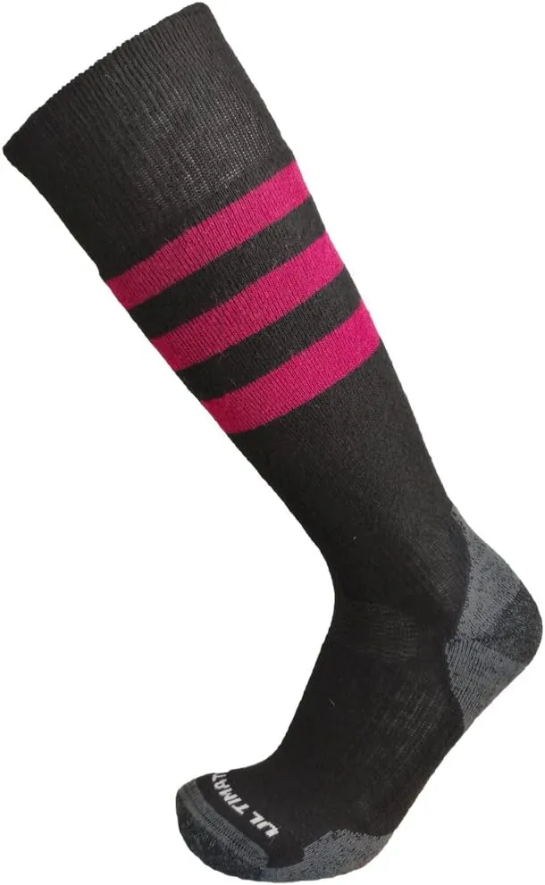 Merino Wool Snowboard Socks for Women - Girls Warm Ski Socks with Cushioning SupportStretch - Midweight