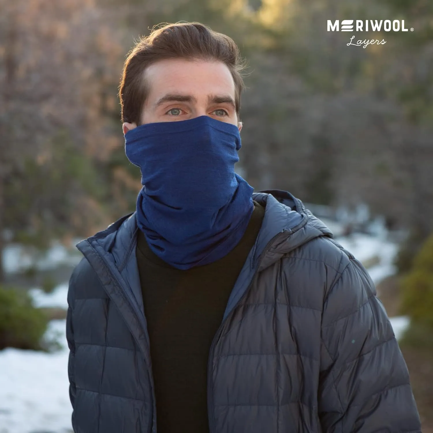 MERIWOOL 100% Merino Wool Ski Neck Gaiter Winter Neck Warmer for Women and Men