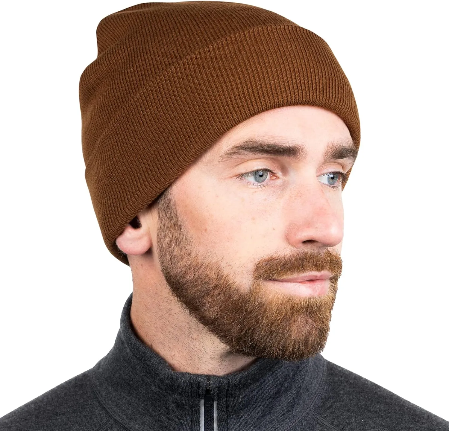 MERIWOOL Beanie for Men and Women - Merino Wool Blend Ribbed Knit Winter Hat