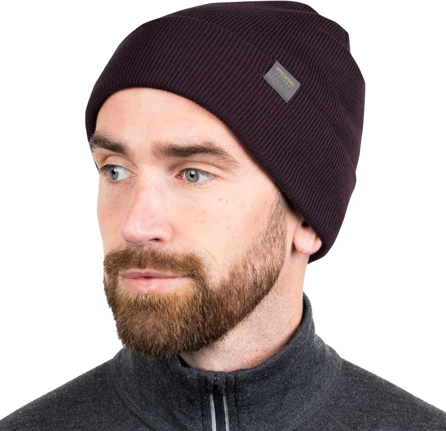 MERIWOOL Beanie for Men and Women - Merino Wool Blend Ribbed Knit Winter Hat