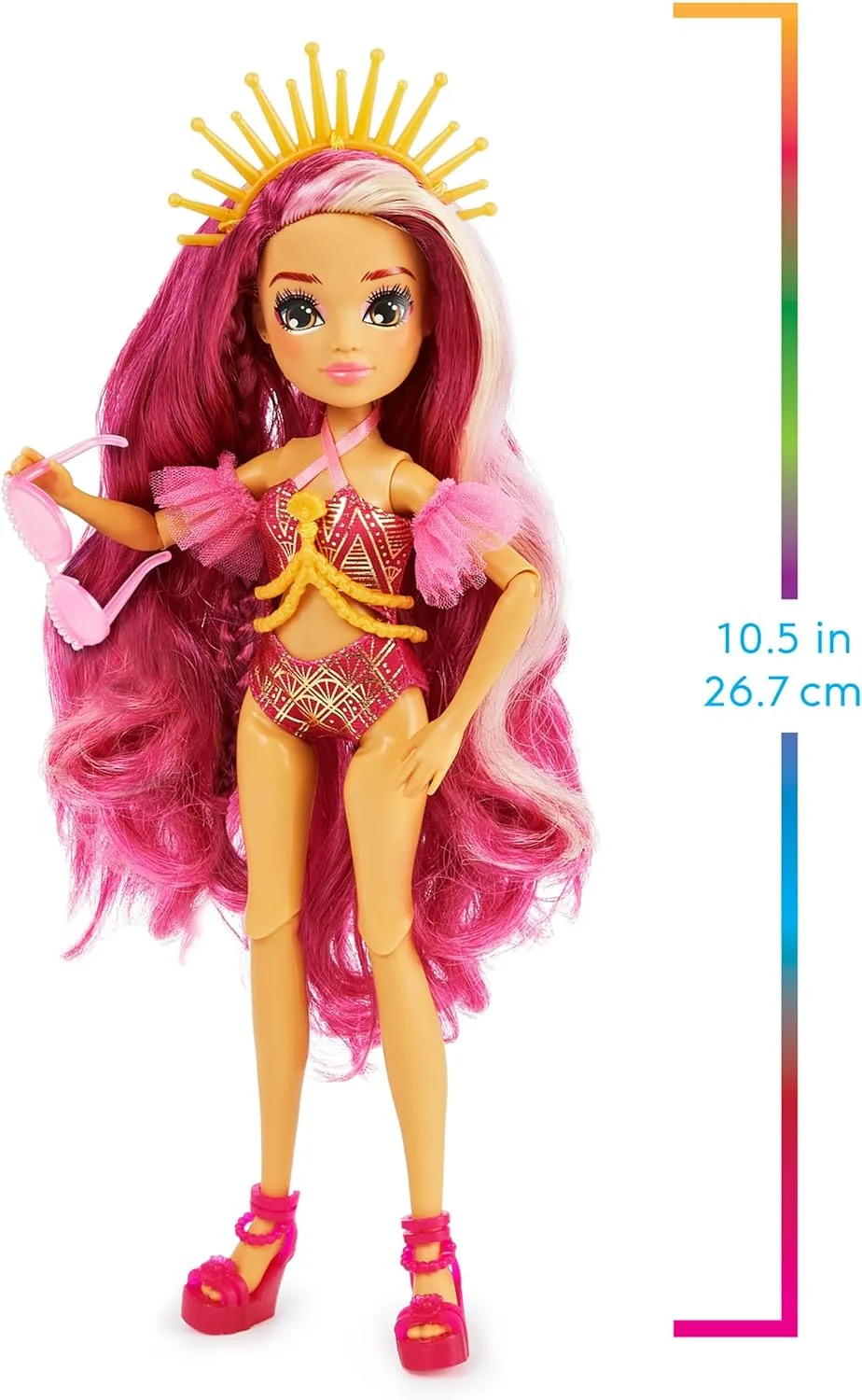 MERMAID HIGH, Spring Break Searra Mermaid Doll & Accessories with Removable Tail and Color Change Hair Streak, Kids Toys for Girls Ages 4 and up