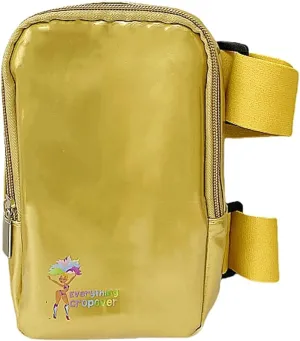 Metallic Thigh Bag | Carnival Leg Harness for Women | Outdoor Waist Pouch | J'ouvert Travel Leg Pack with Adjustable Colored Straps | Gold Metallic