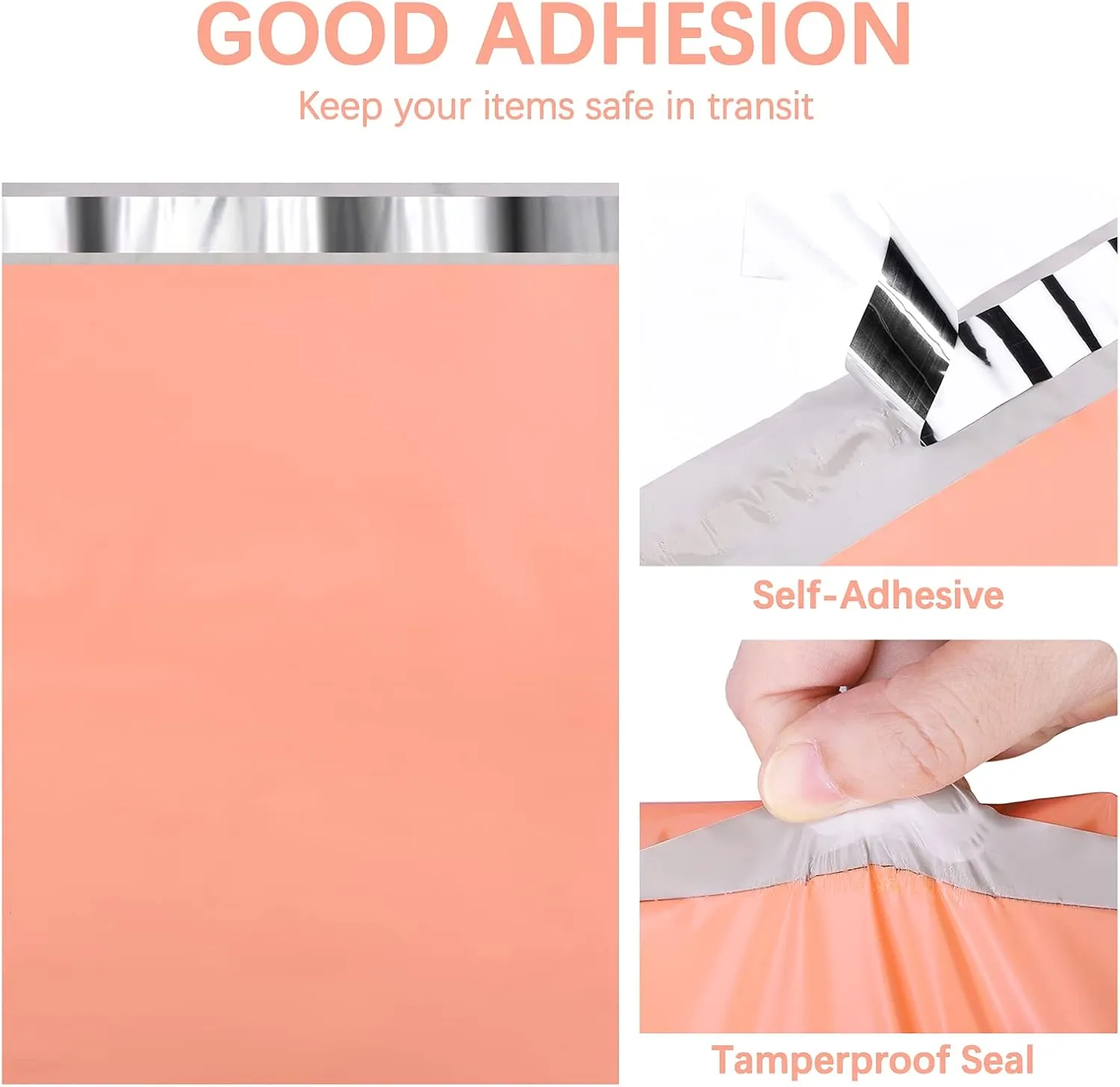Metronic Poly Mailers 14.5x19 100 Pcs | Medium Size Shipping Bags for Clothes | Large Poly Mailer Bags, Shipping Envelopes, Mailing Bags for Small Business, Strong Adhensive Poly Bags Pink