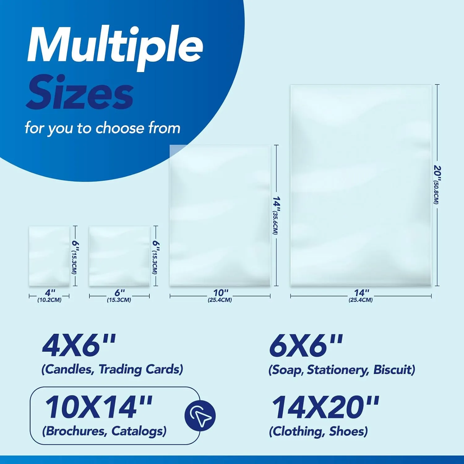 Metronic Shrink Wrap Bags 10x14 Inches 100Pcs, Clear PVC Heat Shrink Wrap Bags for Packagaing Soap, Book, Bath Bombs, DVD/CD, Candles, Jars and Homemade DIY Projects