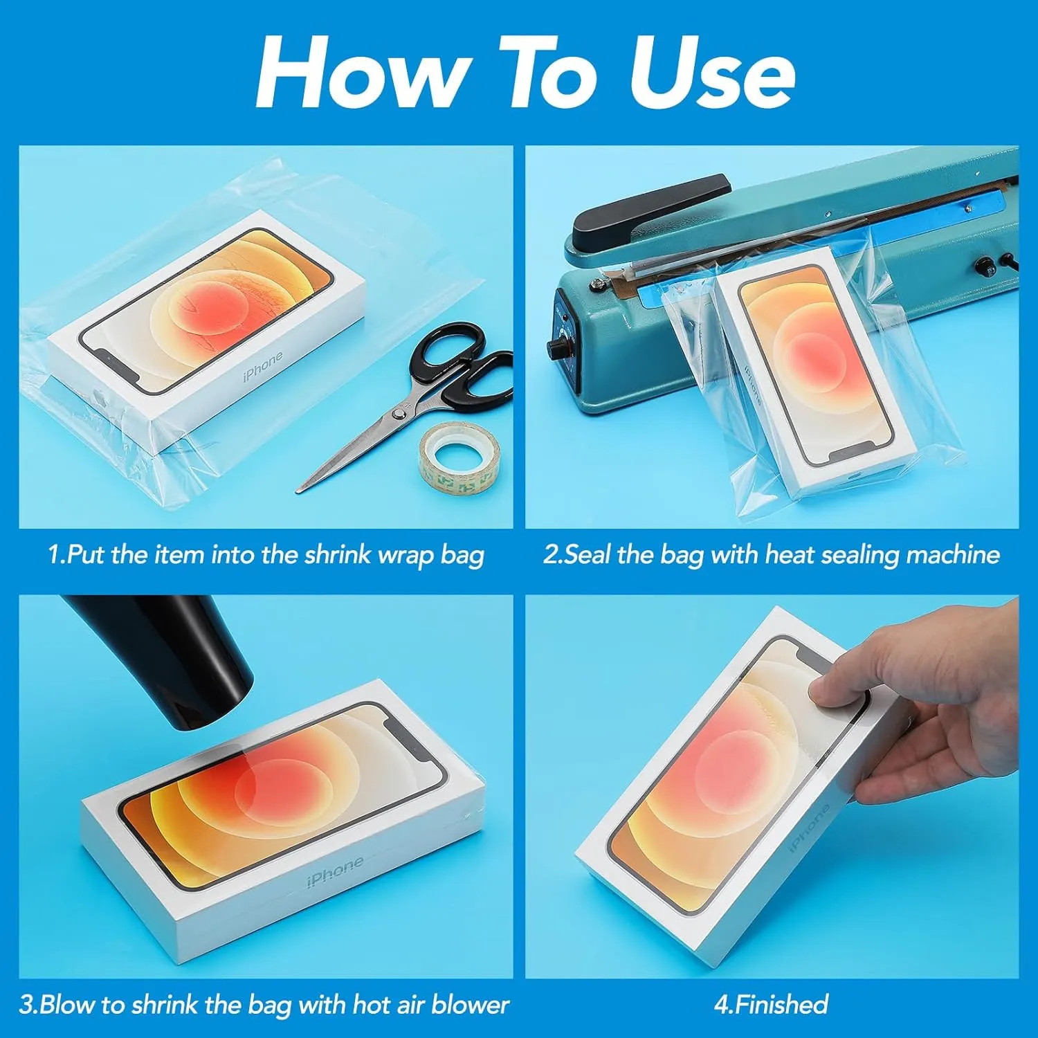 Metronic Shrink Wrap Bags 14x20 Inches 100Pcs, Clear PVC Heat Shrink Wrap Bags for Packagaing Gift Basket,Shoes,Jars and Homemade DIY Projects