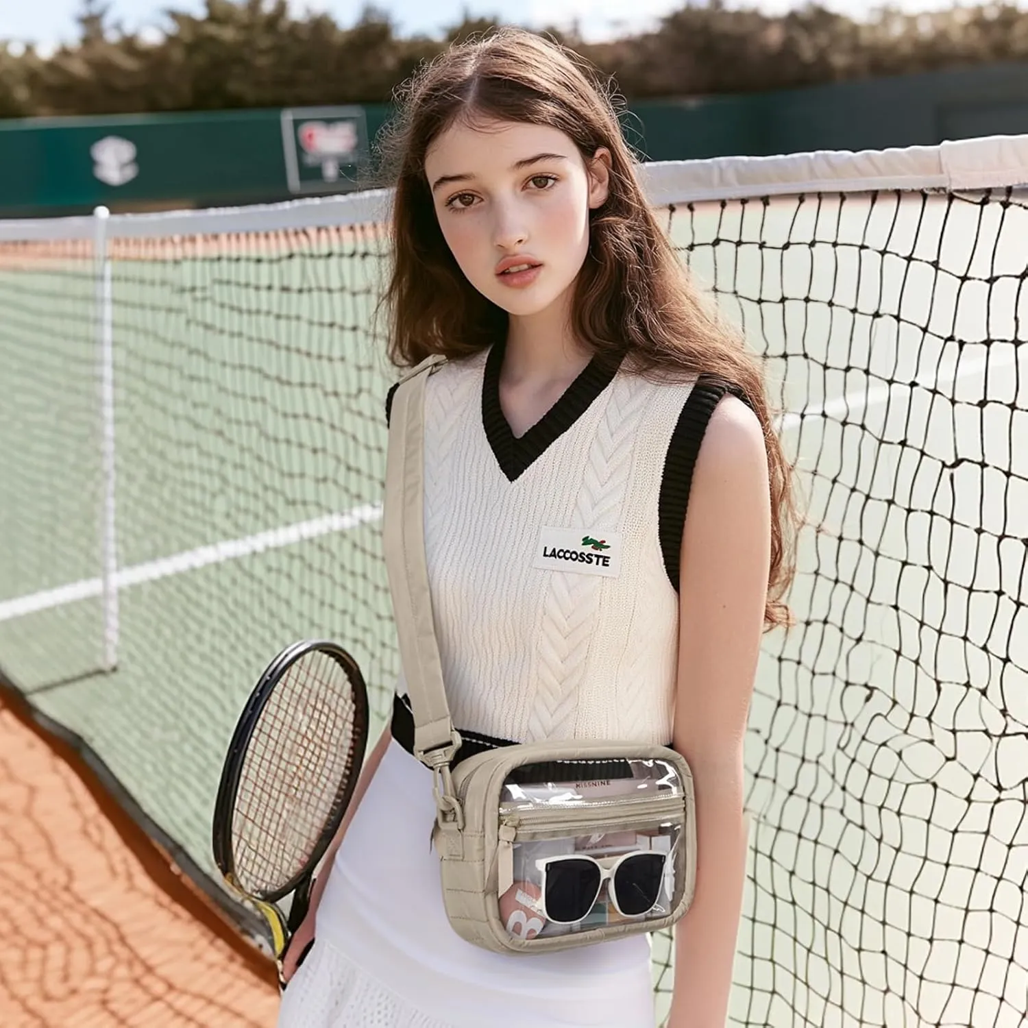 Missnine Clear Bag for Stadium Events Puffy Quilted Clear Purse for Women PVC Crossbody Bag Concert Shoulder Purse