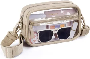 Missnine Clear Bag for Stadium Events Puffy Quilted Clear Purse for Women PVC Crossbody Bag Concert Shoulder Purse