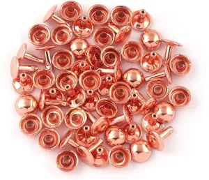 Mix Color Mushroom Dome Rivets - 10mm Tubular Double Cap Rivets Metal Button Round Rapid Rivet Studs for Purse Bags Shoes Belts Leather Craft (10mm Rose Gold (100pcs))