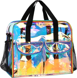 MOFASVIGI Clear Bag Stadium Approved Transparent Waterproof Clear Tote Bags for Work, Sports Games, Concerts,Travel-12 x12 x6