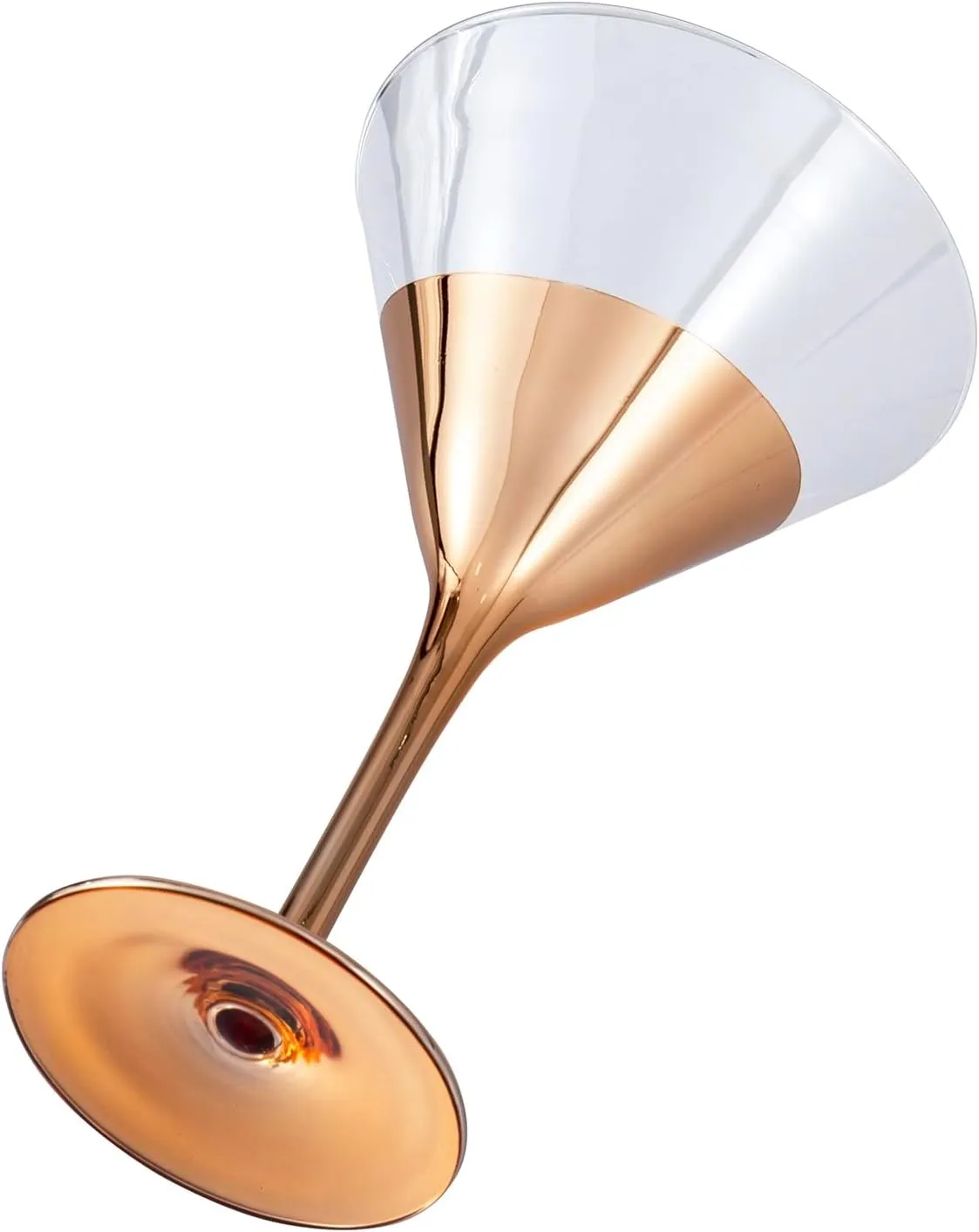 MyGift 8-Ounce Modern Metallic Gold Tone Martini Glasses, Elegant Golden Drinking Glass for a Cocktail Party, Wedding, or Anniversary Dinner, Set of 4 (Copper)