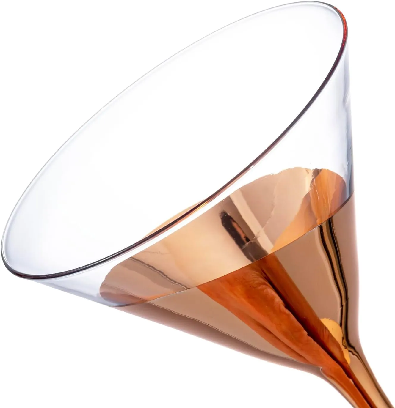 MyGift 8-Ounce Modern Metallic Gold Tone Martini Glasses, Elegant Golden Drinking Glass for a Cocktail Party, Wedding, or Anniversary Dinner, Set of 4 (Copper)