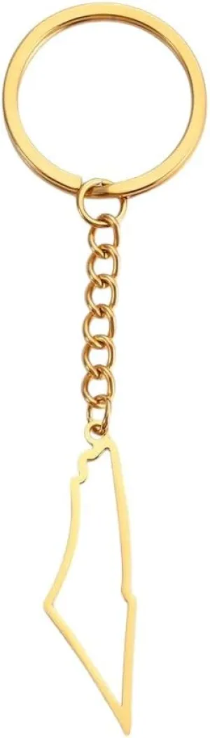 New 2026 Unisex Israel Map Keyring Country Geography Bag Charm Hebrew Keychain Stainless Steel Keychains Men For Bags Decoration Jewelry Luxury With You Accessories Trendy For Women And Men