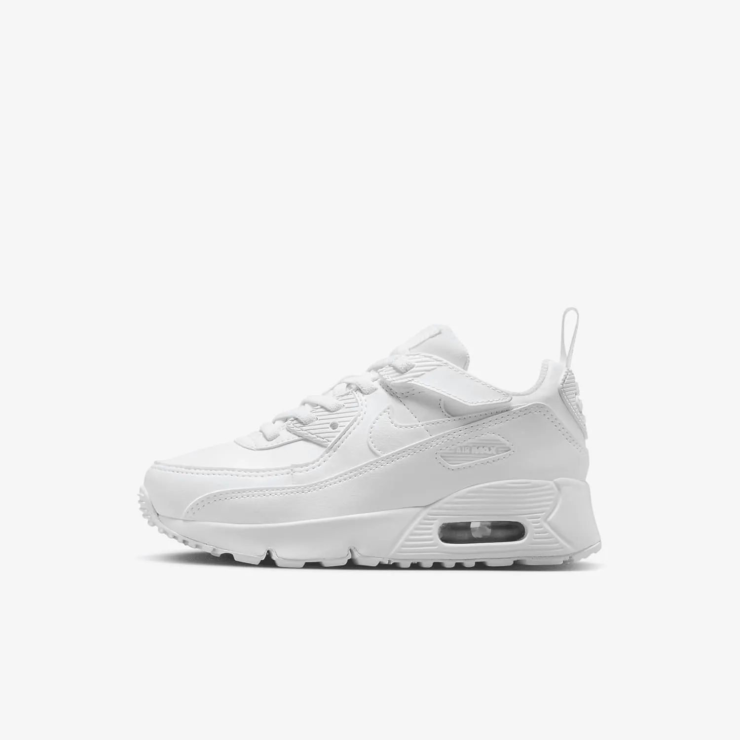 Nike Air Max 90 EasyOn Little Kids' Shoes (HF6357-102, White/Metallic Silver/White/White) Size 12