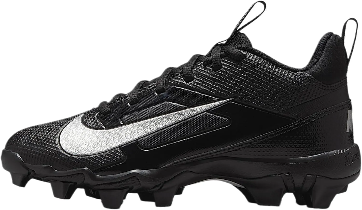 Nike Alpha Menace 4 Shark Big Kids' Football Cleats (FQ4012-002, Black/Metallic Silver)