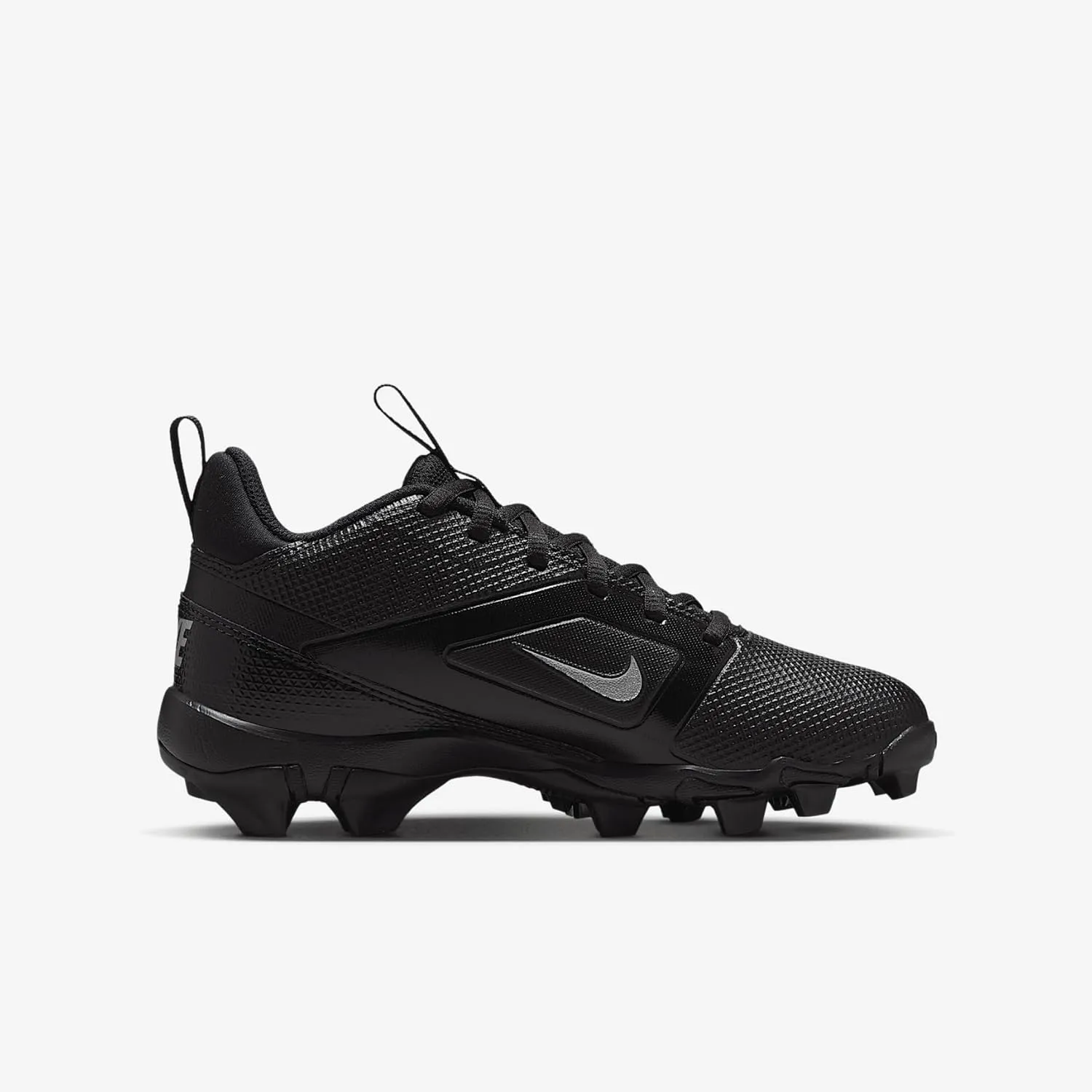 Nike Alpha Menace 4 Shark Big Kids' Football Cleats (FQ4012-002, Black/Metallic Silver)