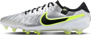 Nike Tiempo Legend 10 Elite Firm-Ground Low-Top Soccer Cleats (DV4328-001, Metallic Silver/Volt/Black) Size 10