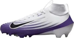 Nike Vapor Pro 1 Football Cleats (HM8850-101, White/Court Purple/Metallic Silver/Black)
