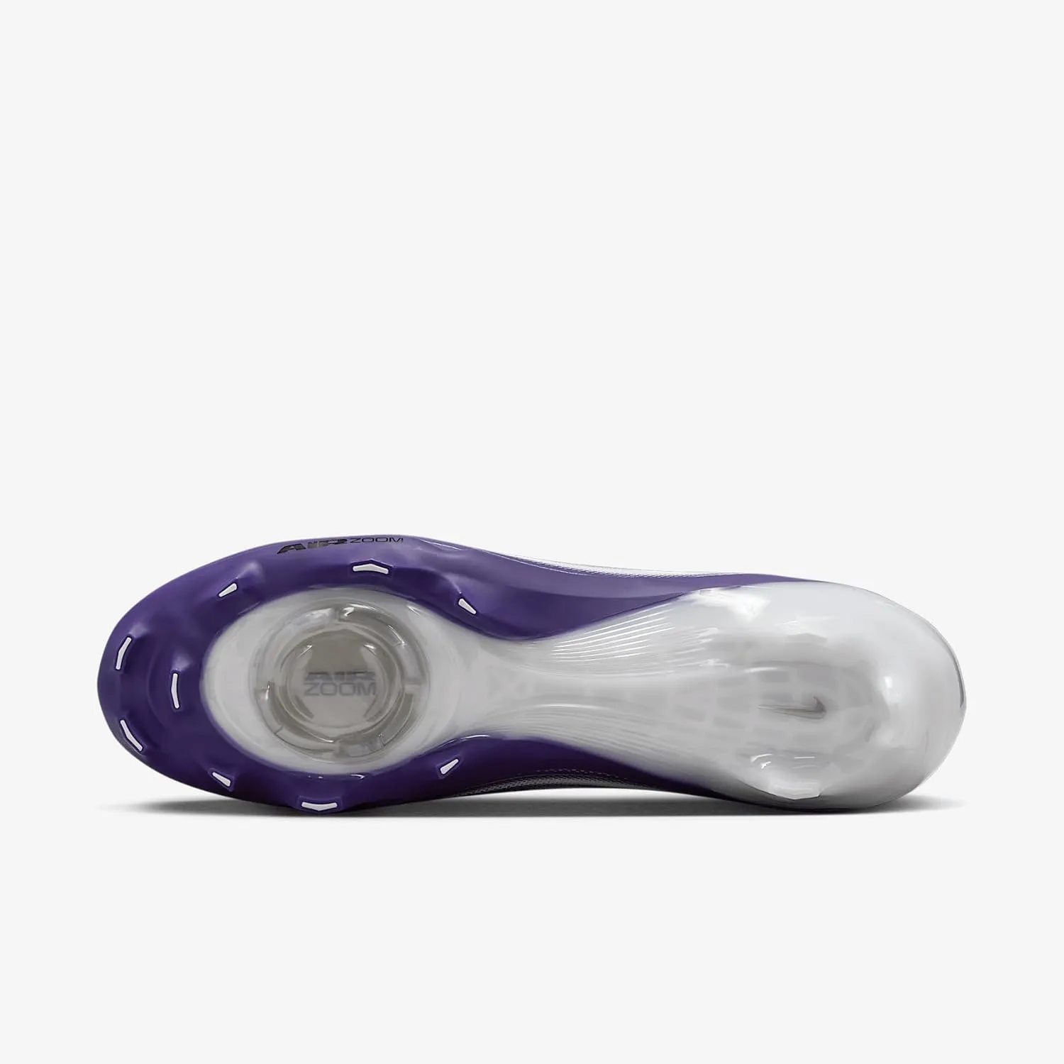 Nike Vapor Pro 1 Football Cleats (HM8850-101, White/Court Purple/Metallic Silver/Black)