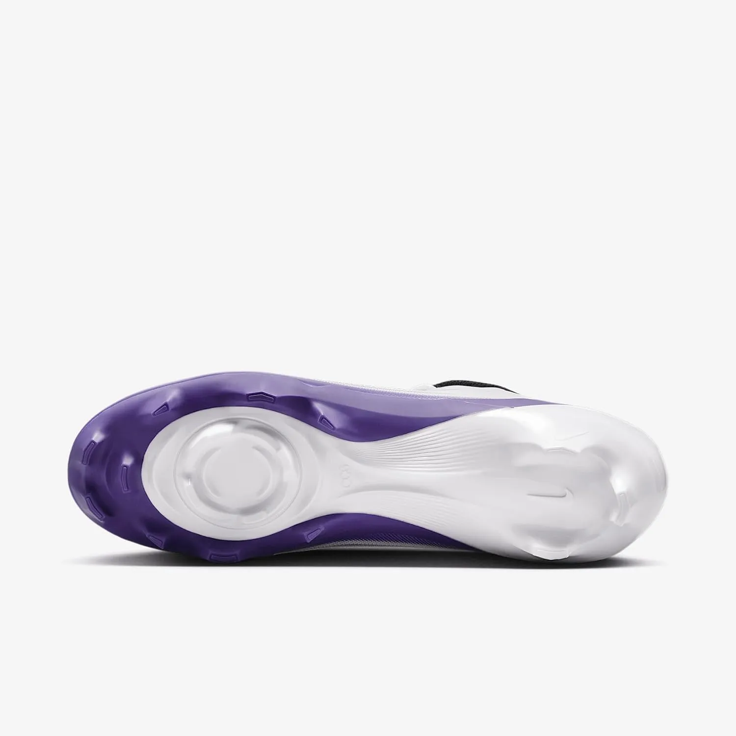 Nike Vapor Speed 3 Football Cleats (HM8849-101, White/Court Purple/Metallic Silver/Black) Size 7.5