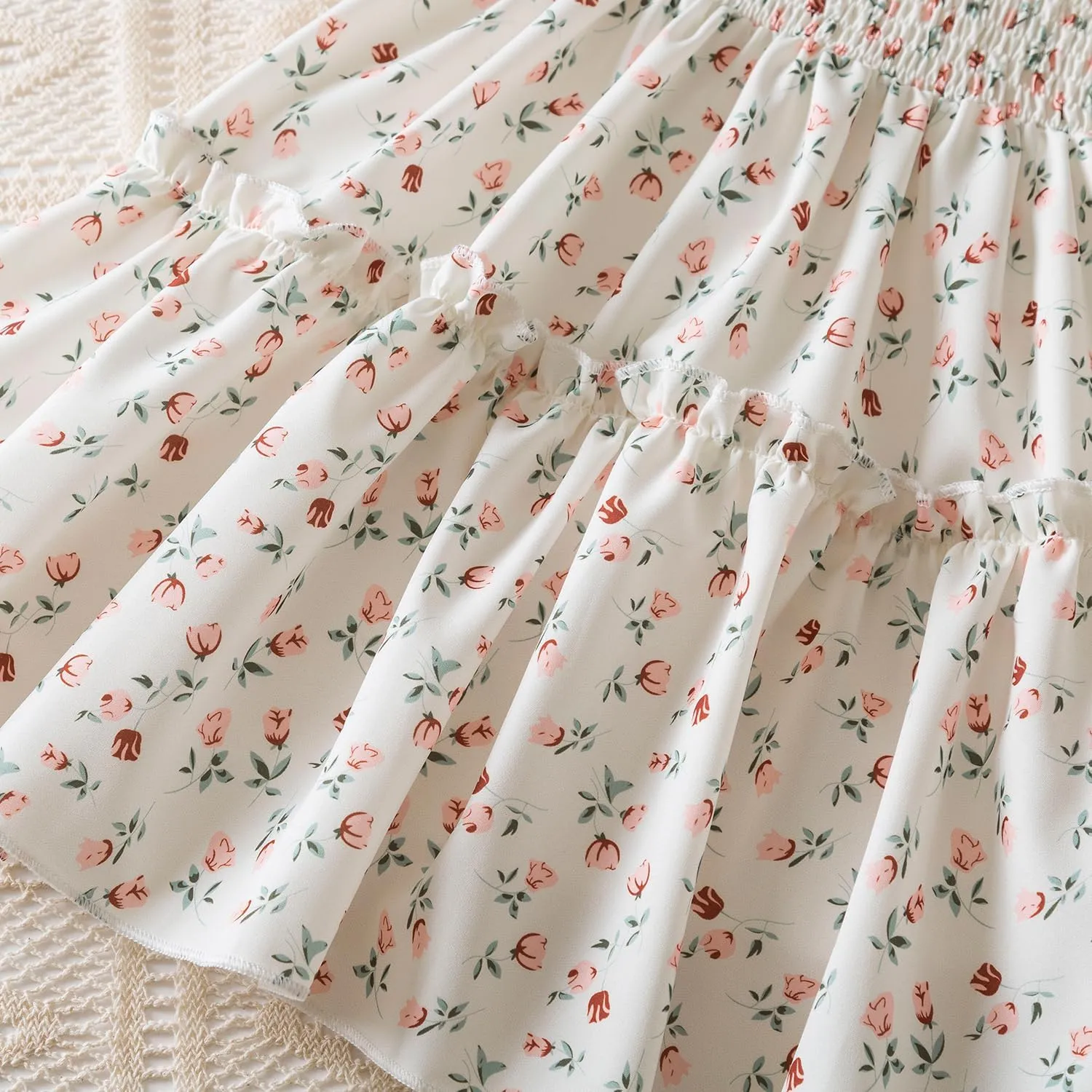 NNJXD Little Girl Floral Dress Princess Girls Casaul Printed A-line Sundress