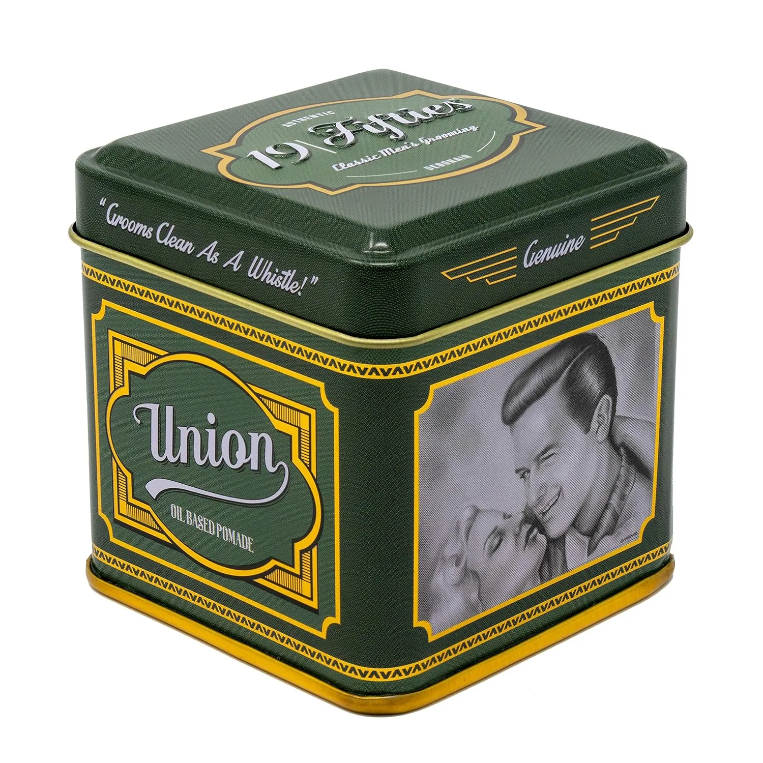 Oil Based Pomade For Men - 4oz Beautifully Crafted Tin | Slick N’ Shiny, All Day Pliable Hold - Ideal For Pomps, Side Parts & Teddy Boy Styles Like D.A’s & Jelly Rolls