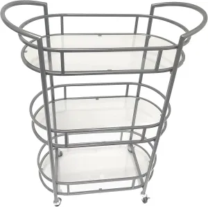 Old Dutch International Westwood Silver Bar and Serving Cart 26¾" x 12½" x 37⅜ (617PW)