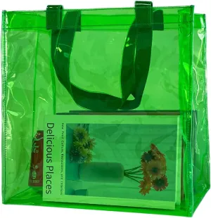 ONEART Stadium Clear Tote Bag, Portable PVC Handbag with Handles, Transparent Solid Construction