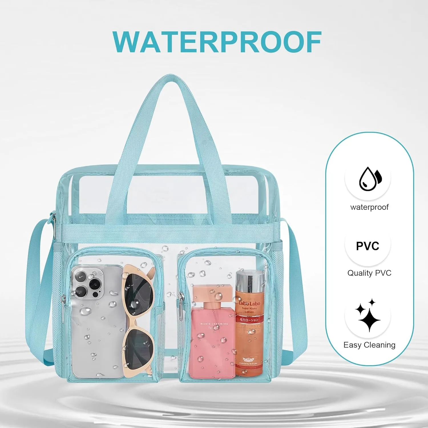 Oraben Clear Tote Bag Clear Bag Stadium Approved 12x6x12 Stadium Bag for Work, Sports Games,Gym