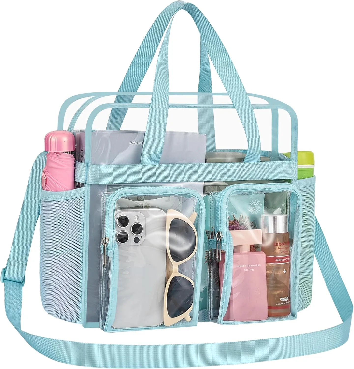 Oraben Clear Tote Bag Clear Bag Stadium Approved 12x6x12 Stadium Bag for Work, Sports Games,Gym