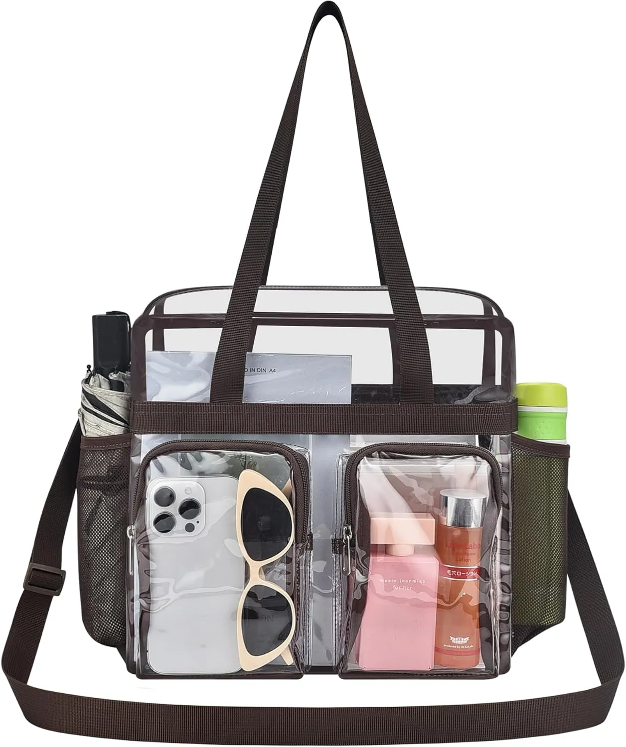 Oraben Clear Tote Bag Clear Bag Stadium Approved 12x6x12 Stadium Bag for Work, Sports Games,Gym