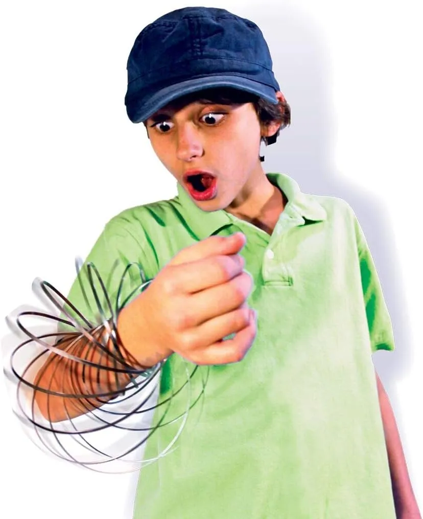 Original GeoFlux 2-Pack of Mesmerizing 3-D Kinetic Sculpture & Interactive Spring Toys, Silver Metallic