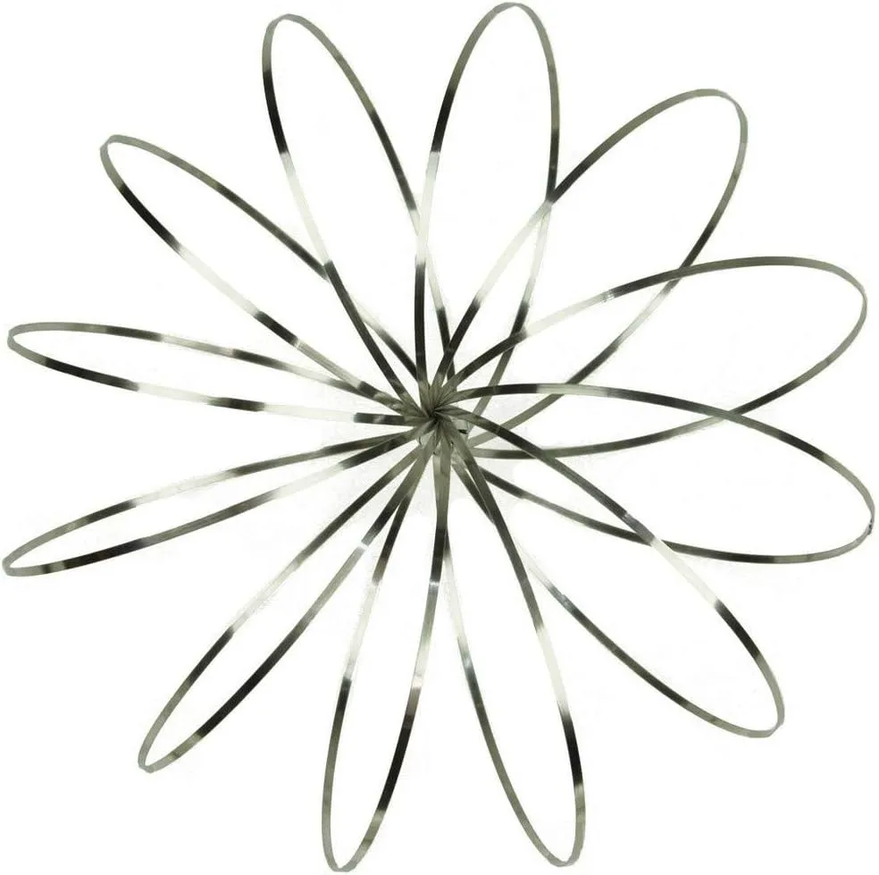 Original GeoFlux 2-Pack of Mesmerizing 3-D Kinetic Sculpture & Interactive Spring Toys, Silver Metallic