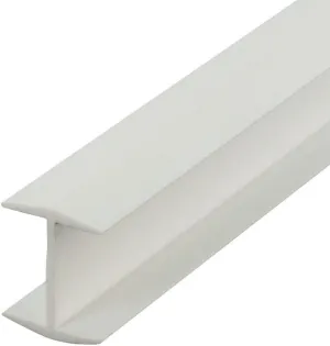 Outwater Plastic H Channel Fits Material 3/4 Inch Thick White Styrene Divider Moulding 46 Inch Length (Pack of 2)