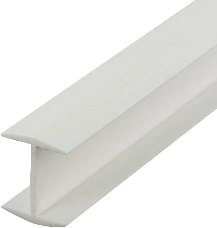 Outwater Plastic H Channel Fits Material 3/4 Inch Thick White Styrene Divider Moulding 46 Inch Length (Pack of 2)