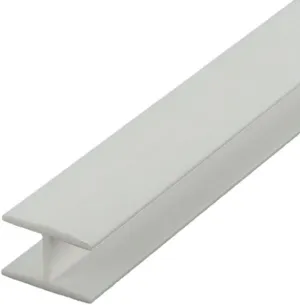 Outwater Plastic H Channel Fits Material 3/8 Inch Thick White Styrene Divider Moulding 46 Inch Length (Pack of 2)