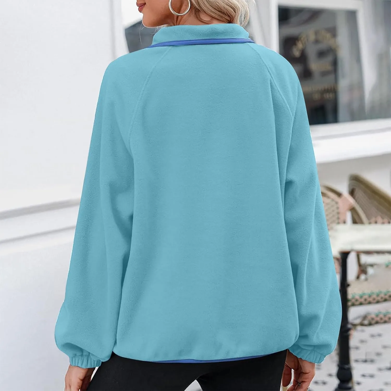 Oversized Sweatshirts For Women Trendy 2024 Fleece Lined Button Down Pullovers Casual Loose Warm Fall Winter Clothes