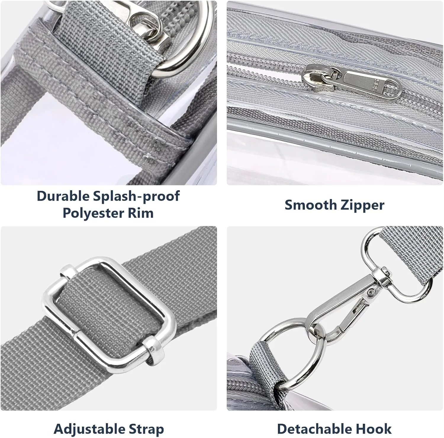 PACKISM Clear Bag for Stadium Events - Clear Purses for Women Stadium Crossbody Concert Bag for Game Day， Sports, Festival