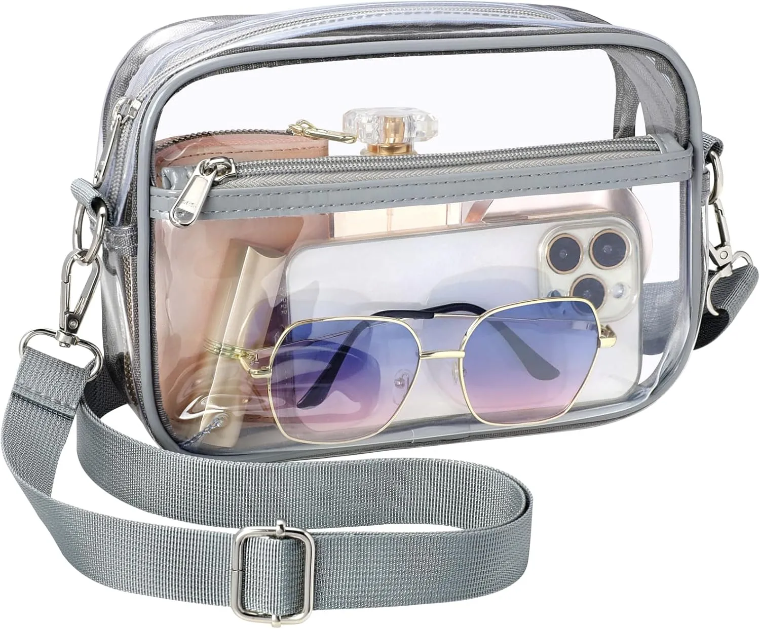 PACKISM Clear Bag for Stadium Events - Clear Purses for Women Stadium Crossbody Concert Bag for Game Day， Sports, Festival