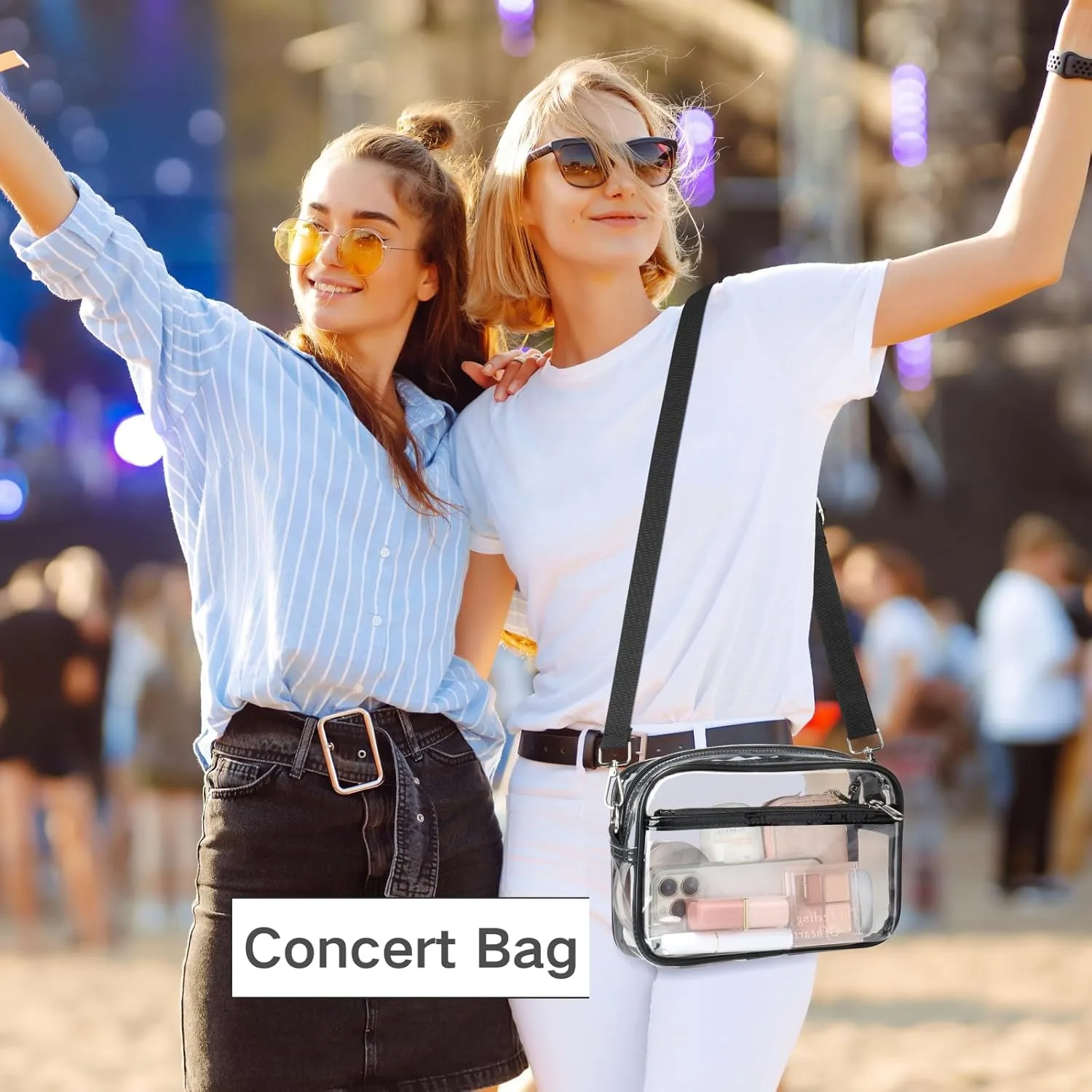 PACKISM Clear Bag for Stadium Events - Clear Purses for Women Stadium Crossbody Concert Bag for Game Day， Sports, Festival