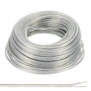 PATIKIL 65.6Ft 18/2 PVC Covered Copper Wire, 300V Soft Speaker Wire Insulated Heat Resistant Electronical Flexible Cable for LED Light Strip Audio Speaker Sound System, Clear, UL Listed