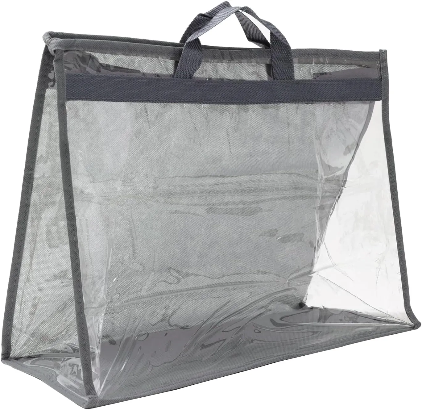 PATIKIL Handbag Dust Bags, Clear Purse Storage Organizer XL Size PVC Dustproof Handbag Cover Transparent Purse Protector, Gray