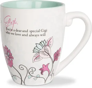 Pavilion Gift Company Mark My Words Gigi Floral Butterfly Grandma Coffee Tea Mug, Large, Teal