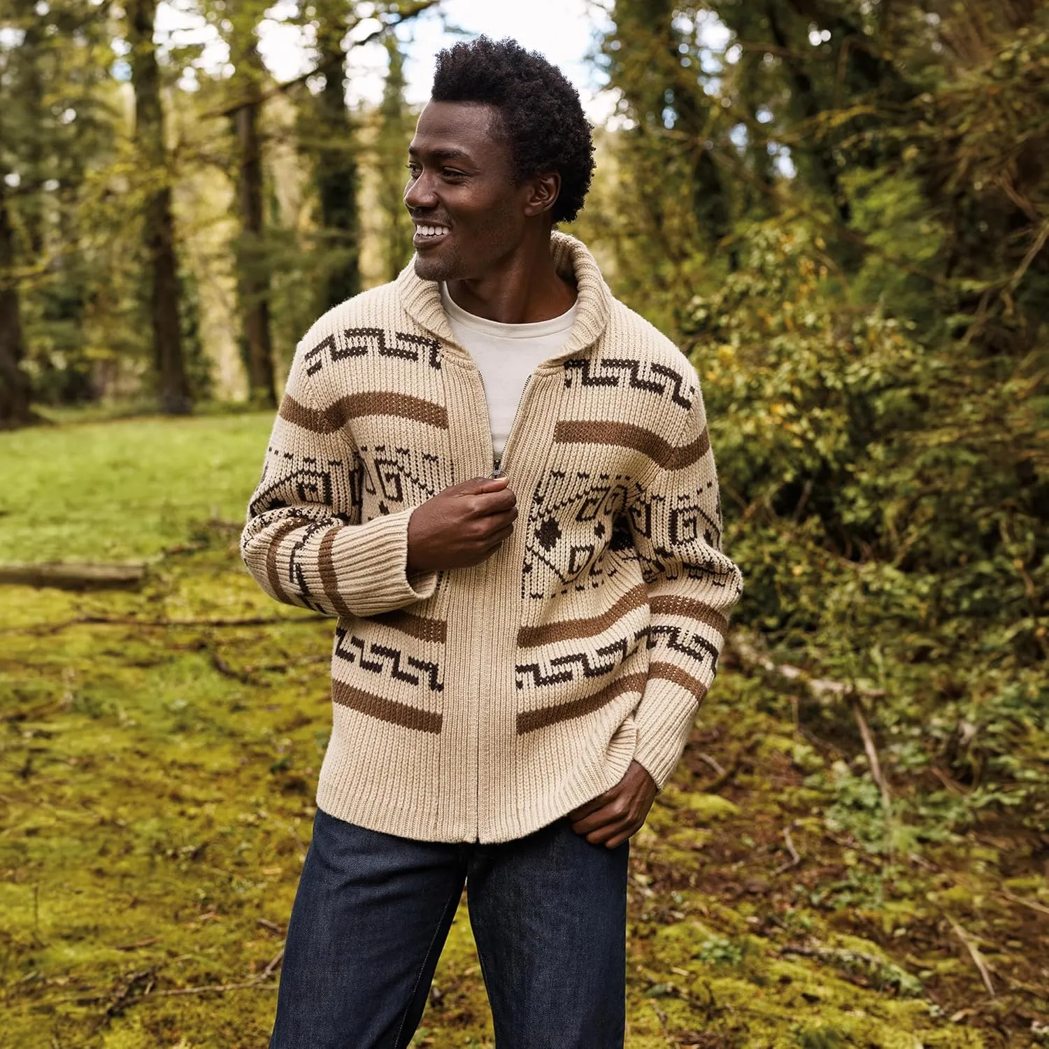 PENDLETON The Original Westerley, Cardigan Sweater with Zipper, 100% Virgin Wool