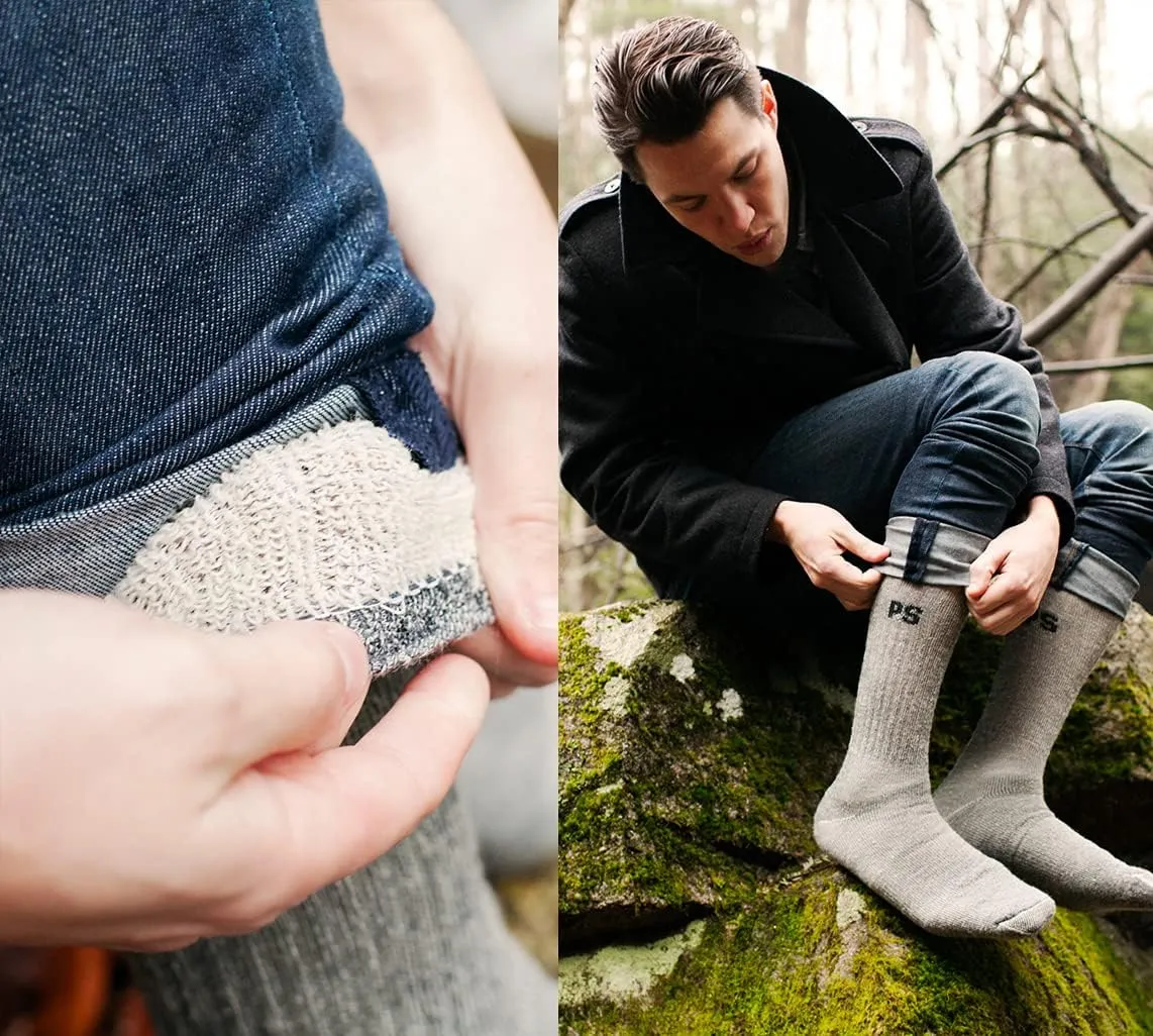 People Socks Men's Women's Merino wool crew socks 4 pairs 71% premium with Arch support Made in USA