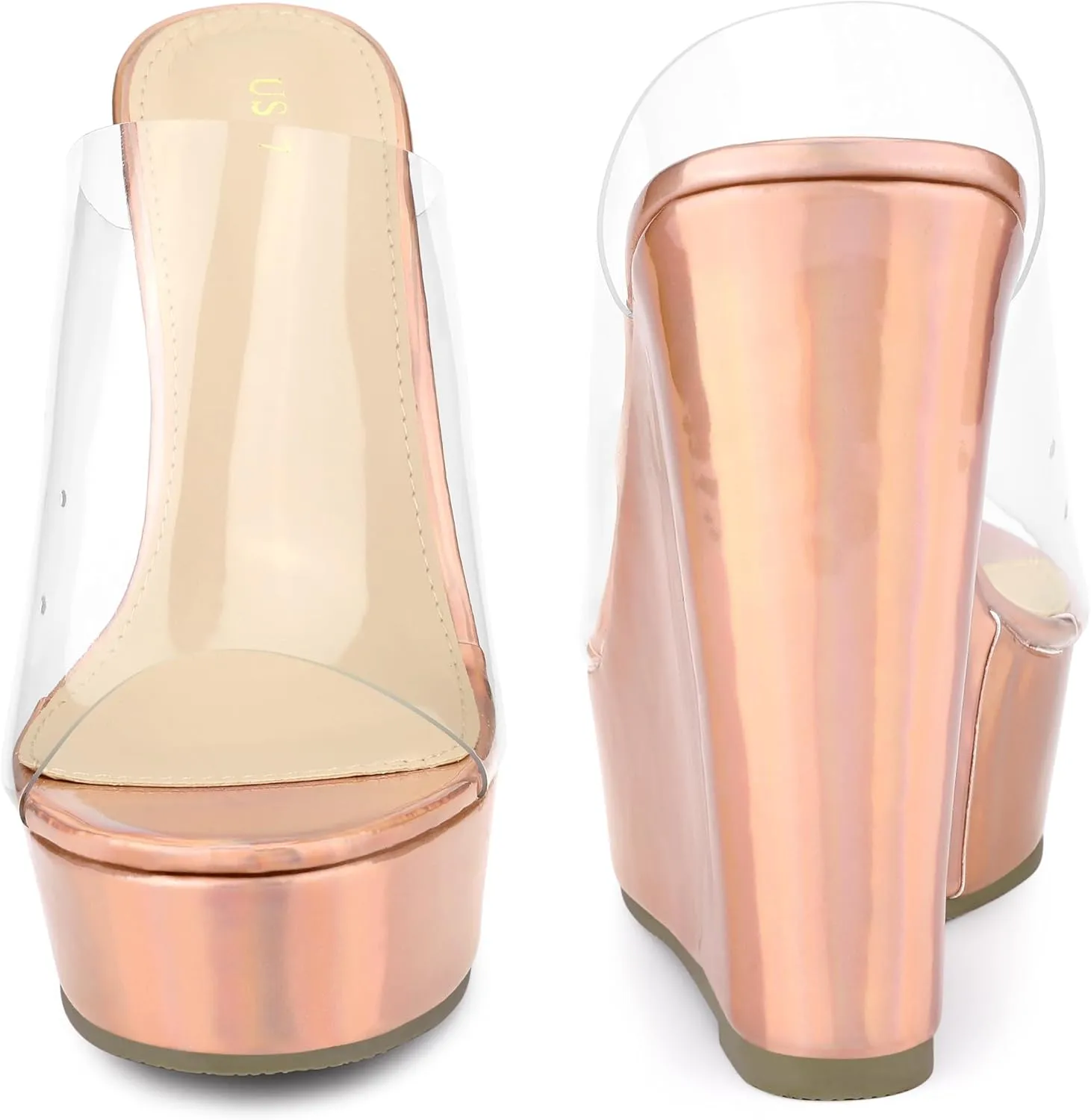Perphy Platform Heel Sandals Clear Wedges for Women