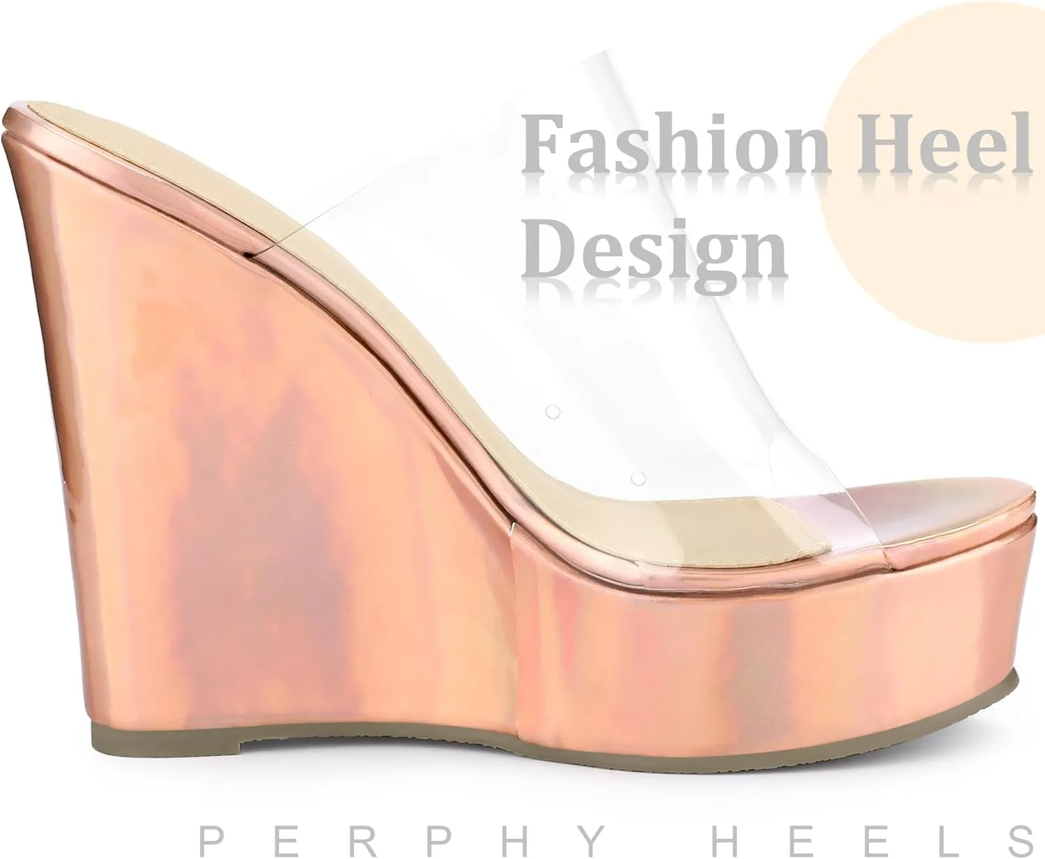 Perphy Platform Heel Sandals Clear Wedges for Women