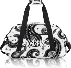 Personalized Custom Gym Bag for Women Men Carry on Geometric Shape Travel Duffel Tote Boho Abstract Overnight Workout Weekender Bag